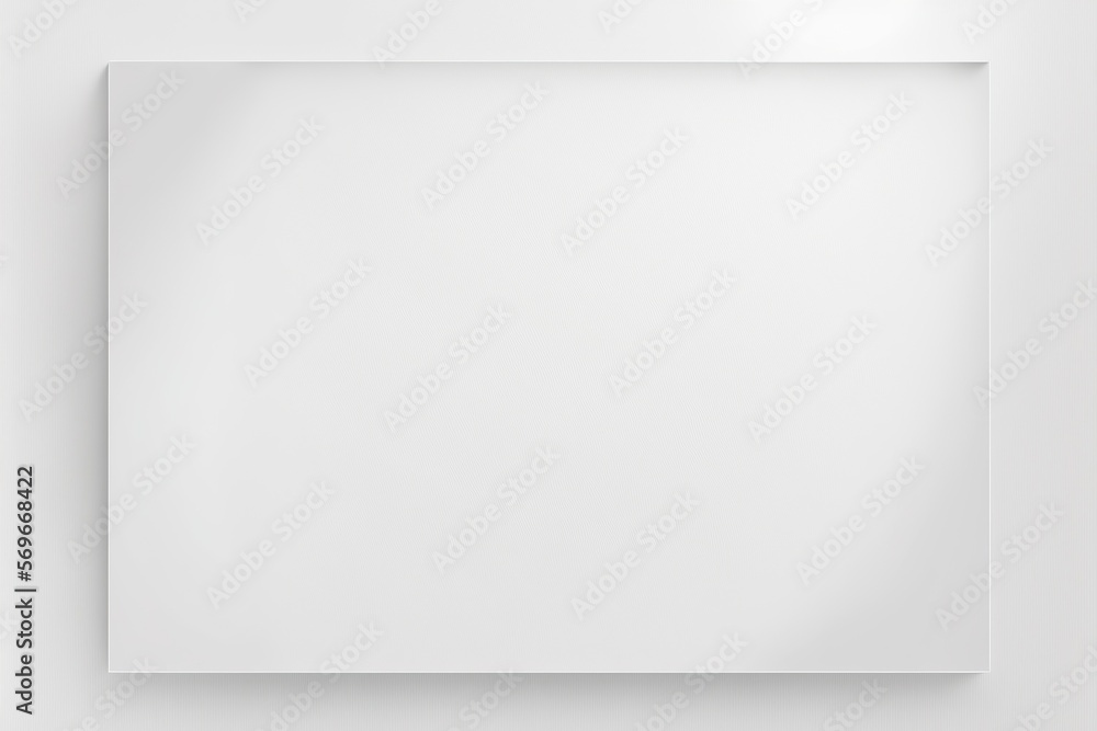 Fototapeta premium Beautiful white copy space blank frame on white background, concept of Minimalist and Elegant, created with Generative AI technology
