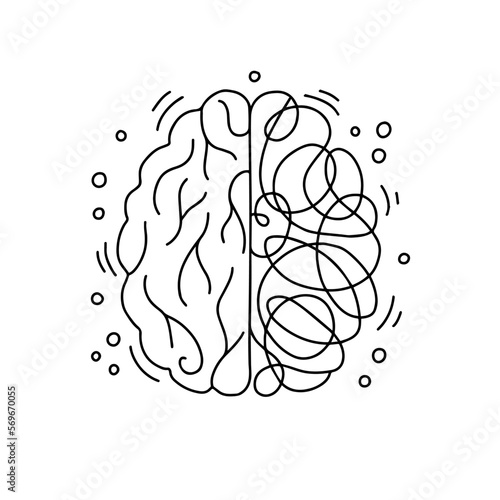Mental health concept. Doodle vector illustration.