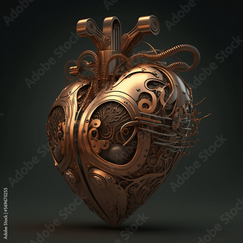 Steampunk heart (Generative AI) (ID: 569670255)