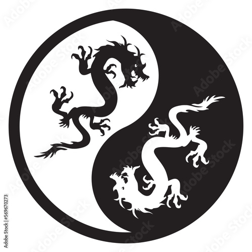 Yin Yang,  balance symbol, dragon