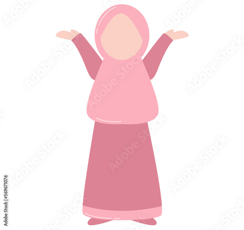 Cute muslimah character wow style