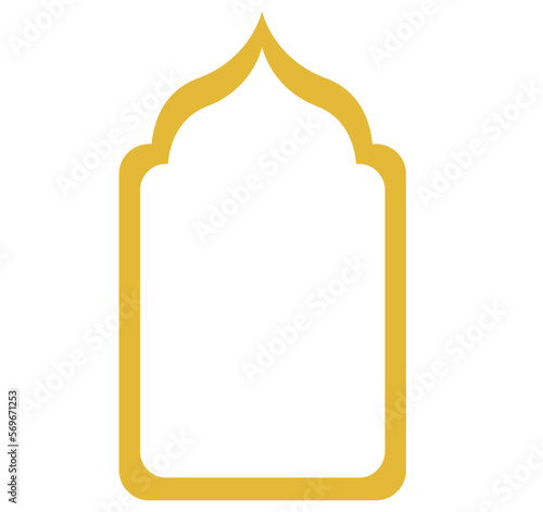 Luxury gold frame ramadan ornament decoration