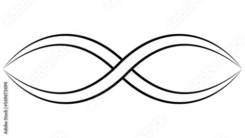 Infinity emblem, limitless stroke eternal, abstract business design ribbon