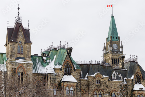 Parliament building in Ottawa, Canada in winter photo