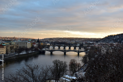 Canvas Print Bridges on Vltava (Moldava) river, Prague, Czech Republic