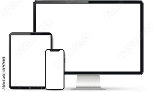 Computer monitor, tablet and smartphone