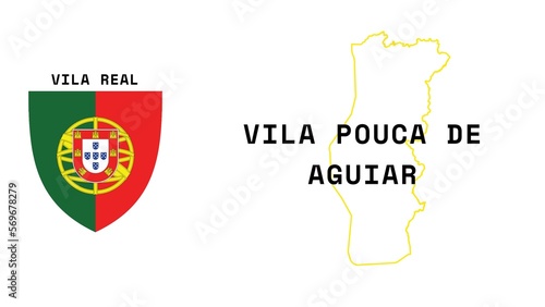 Vila Pouca de Aguiar: Illustration mit dem Ortsnamen der portugiesischen Stadt Vila Pouca de Aguiar in der Region Vila Real photo