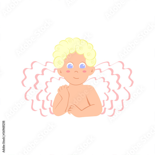 Amur babies. Happy valentines day. Funny cupid, little angels or god eros. romantic vector characters on white background. . Vector illustration