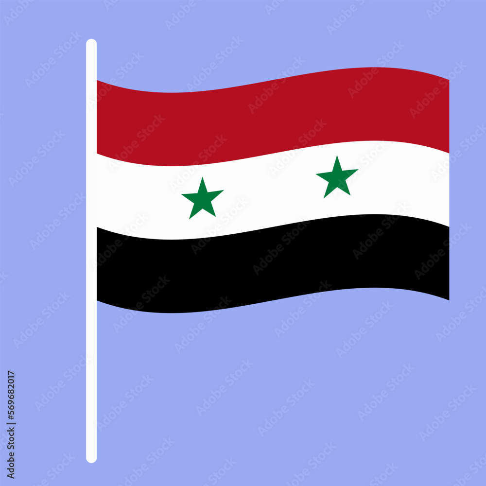 Syrian flag on the sky background. Syrian flag on the sky background.