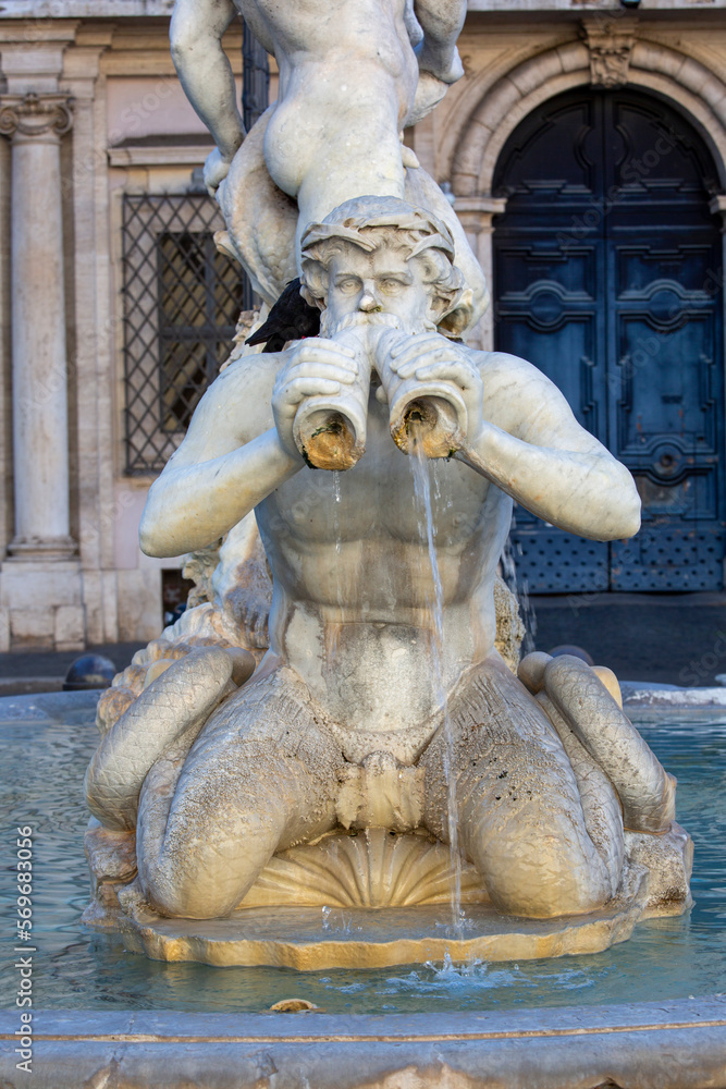 Fontana del Moro (Moor Fountain) located in Piazza Navona, Rome, Italy. Fontana del Moro (Moor Fountain) located in Piazza Navona, Rome, Italy.