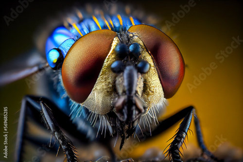 close-up of a colorful fly, Generative AI © Marcio