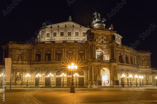 Semperoper Dresden at night 