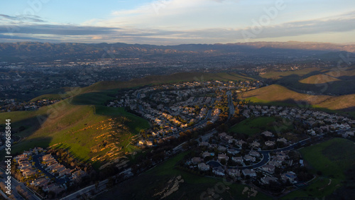 Aerial View of Simi Valley, Ventura County, California