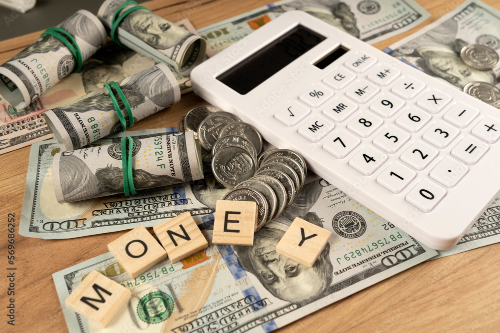 Fototapeta premium Concept, business and success in finance. The economic growth of finance. Money work investment concept