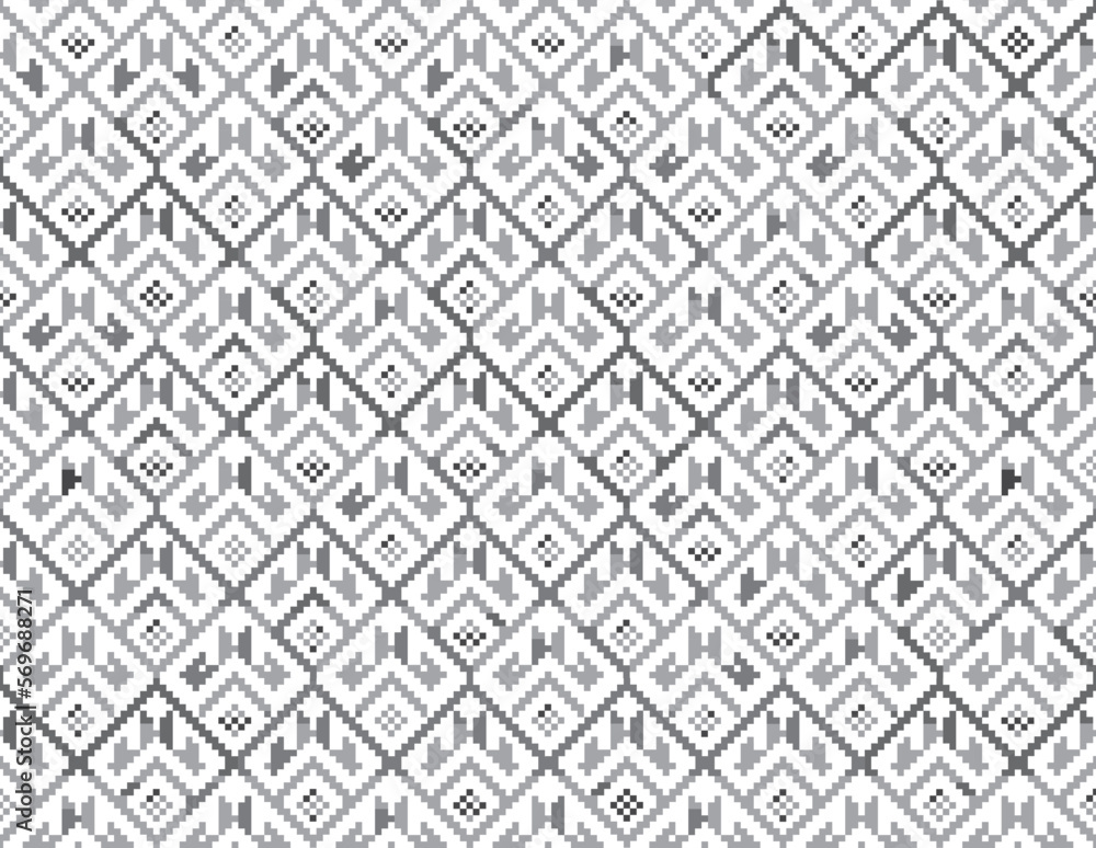 Abstract geometric shapes and diagonal lines seamless pattern. Mosaic tile ornament texure with stylish asian motif Abstract geometric shapes and diagonal lines seamless pattern. Mosaic tile ornament texure with stylish asian motif