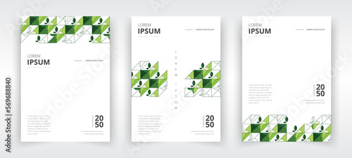 Modern a4 size portrait poster templates with artwork suitable for eco friendly or organic products and services, flyer or leaflet layout, banner, presentation, book or magazine cover, annual report