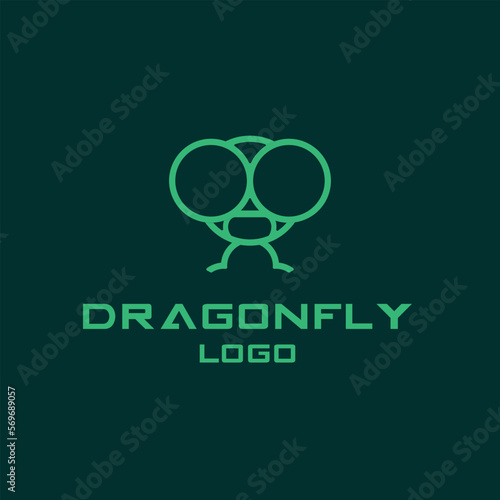 Simple Dragonfly Face Logo, Suitable for Insect Community or Lovers Logo