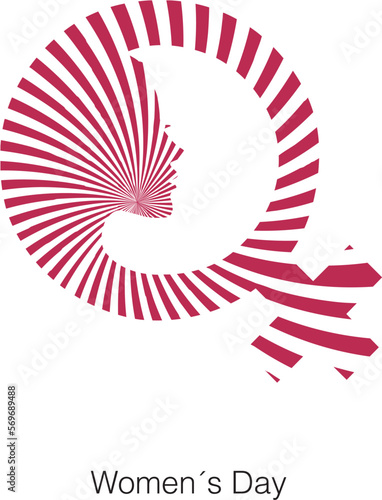 Icono dia internacional de la mujer, 8 de Marzo. Vector