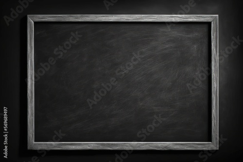 Real smudge black chalkboard texture for writing on a blank chalkboard in a classroom, school, or college concept. Student slate painting grungy ancient walls and returning photographs. Generative AI