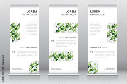 Modern roll up banner template or vertical signboard template with artwork suitable for eco friendly or organic products and services, Retractable banner, Pull up banner, Standee template, X-banner