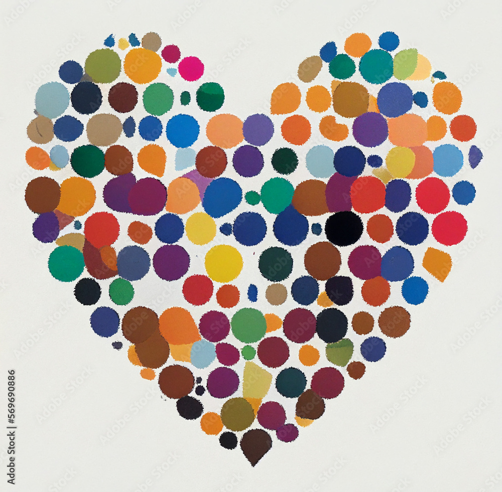 heart with polka dots of different sizesб AI generated heart with polka dots of different sizesб AI generated