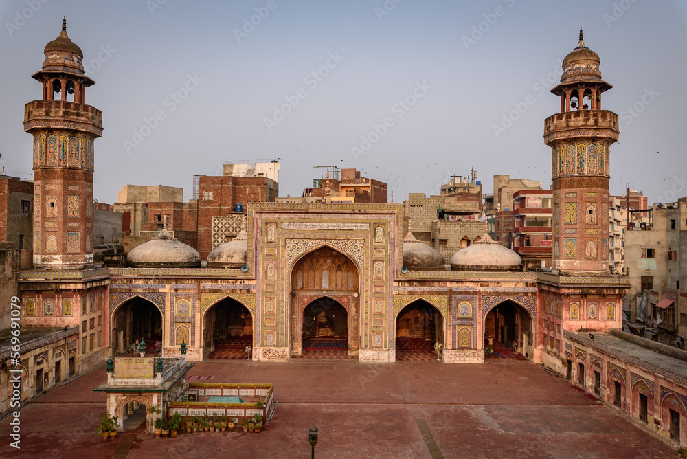 Panoramic view of Wazir Khan Mosque Lahore Pakistan