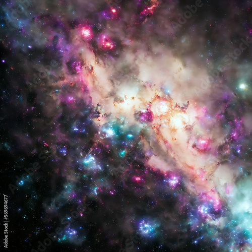 Fototapeta Naklejka Na Ścianę i Meble -  Abstract space star nebula model texture render