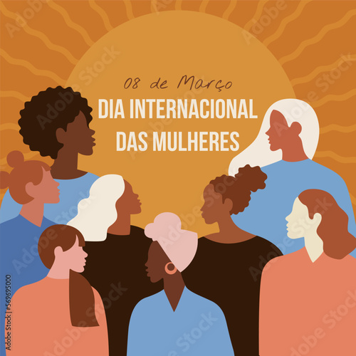 Cartão de celebração do dia internacional da mulher
