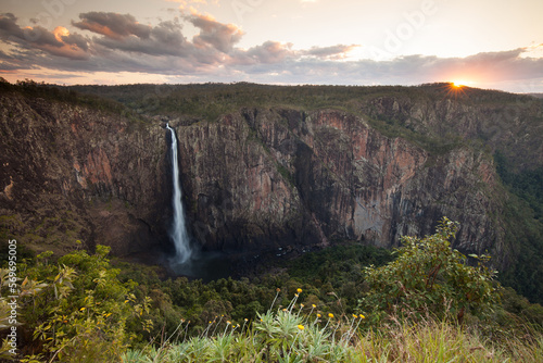 Wallaman Falls at sunset - The tallest waterfall in Australia