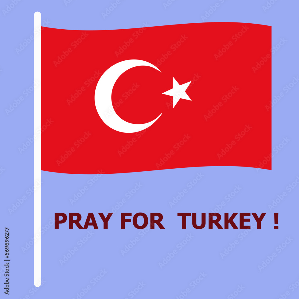 Turkey flag on sky background. Turkey flag on sky background.