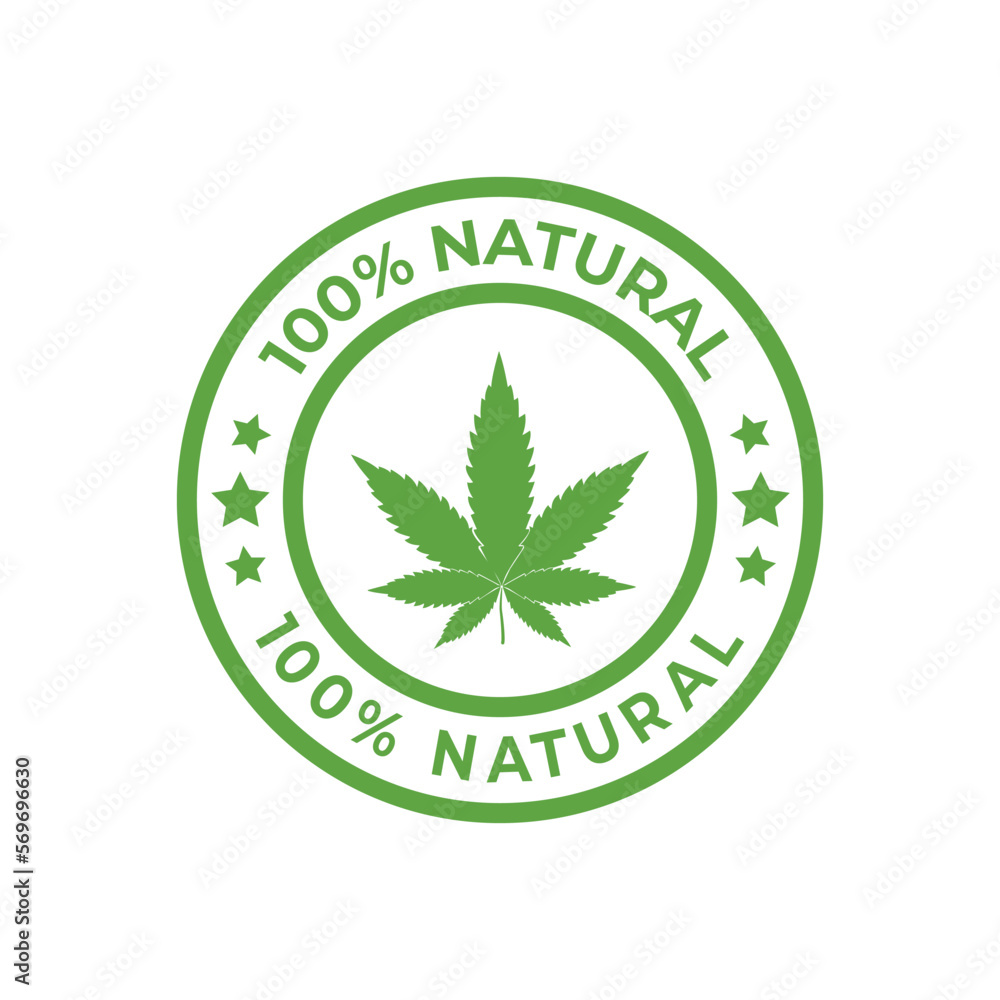 100% natural badge vector illustration for cbd oil label design template, sticker, seal 100% natural badge vector illustration for cbd oil label design template, sticker, seal