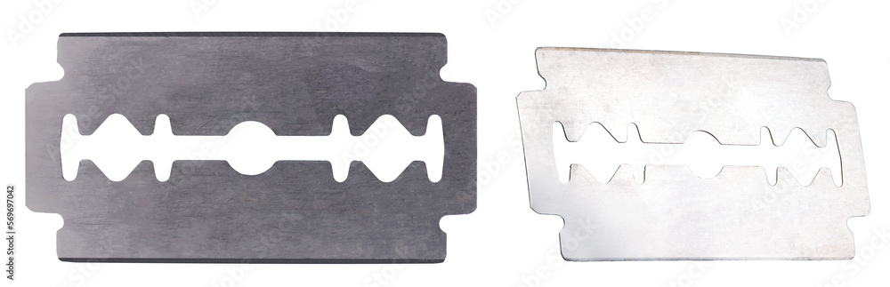 Ταπετσαρία Old razor blade used to shave hair on an isolated background.
