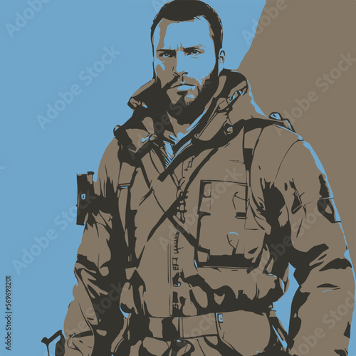 Soldier in uniform. 