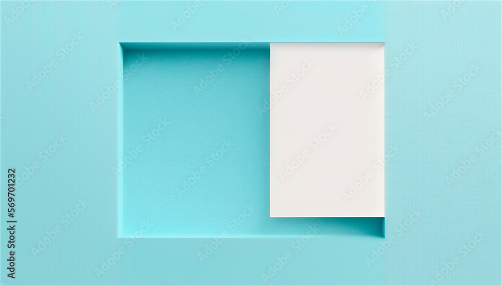 Pastel blue empty paper texture background template, banner for advertising. Rectangular geometric shapes. Copy space. space for text. AI generated. Pastel blue empty paper texture background template, banner for advertising. Rectangular geometric shapes. Copy space. space for text. AI generated.