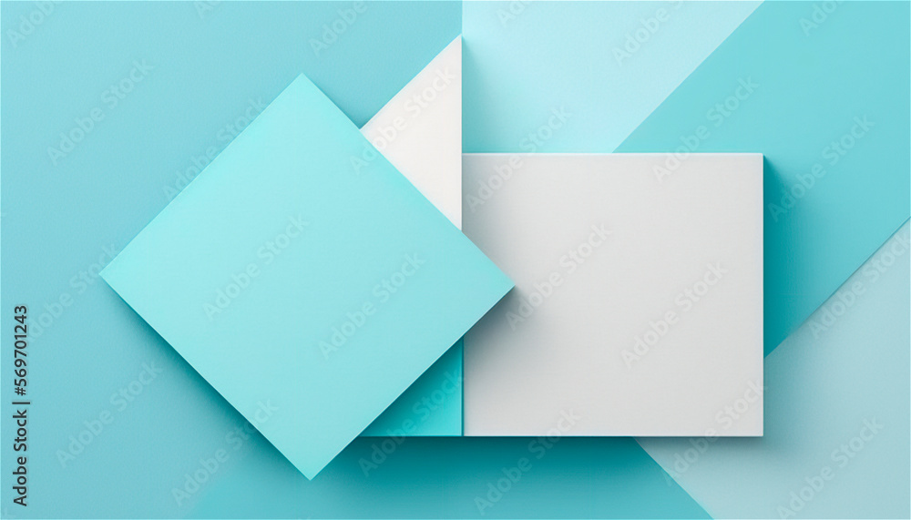 Pastel blue empty paper texture background template, banner for advertising. Rectangular geometric shapes. Copy space. space for text. AI generated. Pastel blue empty paper texture background template, banner for advertising. Rectangular geometric shapes. Copy space. space for text. AI generated.
