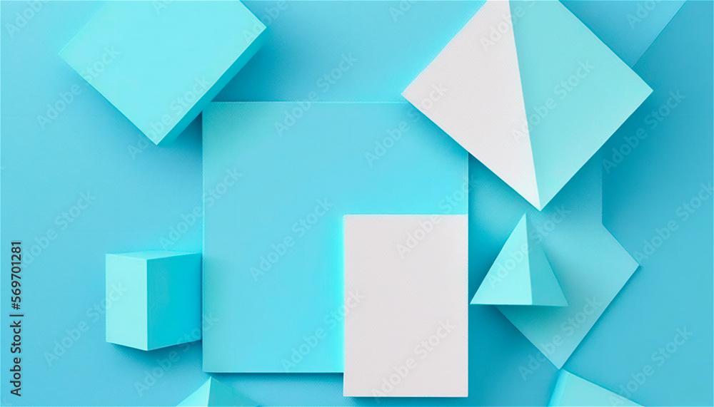 Pastel blue empty paper texture background template, banner for advertising. Rectangular geometric shapes. Copy space. space for text. AI generated. Pastel blue empty paper texture background template, banner for advertising. Rectangular geometric shapes. Copy space. space for text. AI generated.