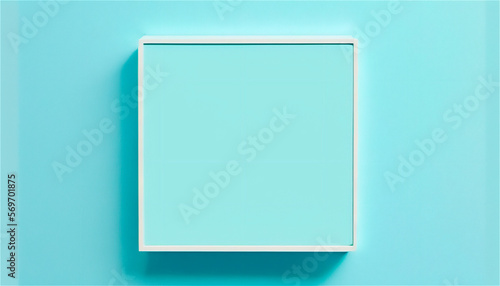 Pastel blue empty paper texture background template, banner for advertising. Rectangular geometric shapes. Copy space. space for text. AI generated.