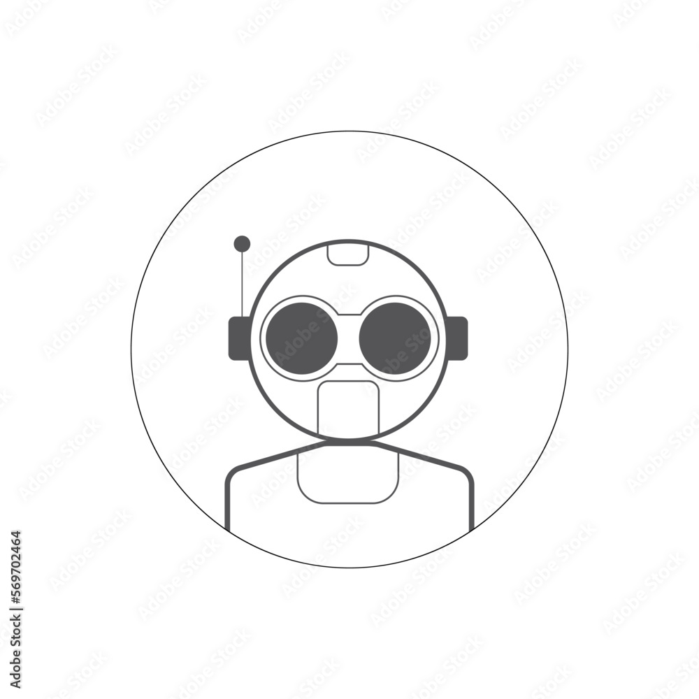 Ai artificial intelligence technology hi tech business icon. open Ai icon, smart bot, robot character on white background, Abstract, vector. design for chatbot, web banner, tech, wen site.  