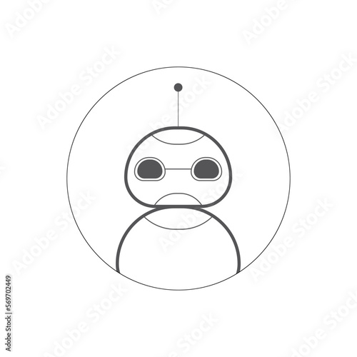 Ai artificial intelligence technology hi tech business icon. open Ai icon, smart bot, robot character on white background, Abstract, vector. design for chatbot, web banner, tech, wen site.  