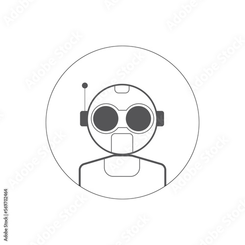 Ai artificial intelligence technology hi tech business icon. open Ai icon, smart bot, robot character on white background, Abstract, vector. design for chatbot, web banner, tech, wen site.  