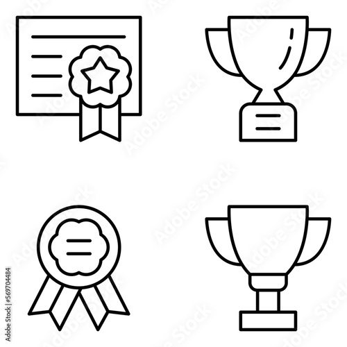 Achievement Vector Line Icons