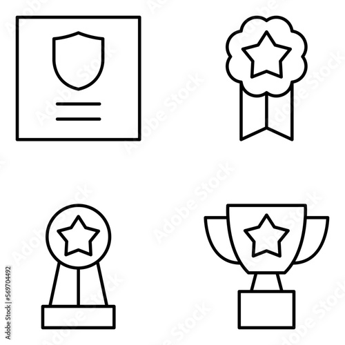 Achievement Vector Line Icons