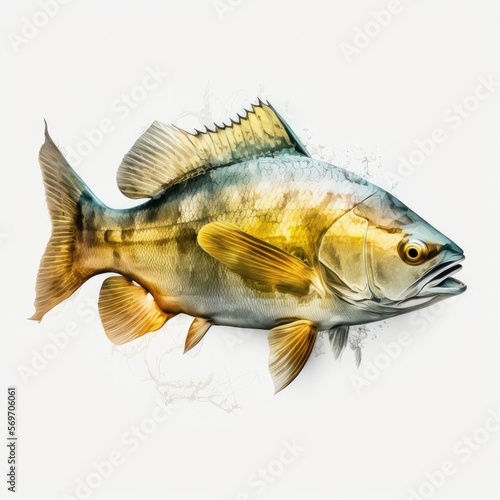 Golden Dorado Illustration, Fish, Generative AI, AI