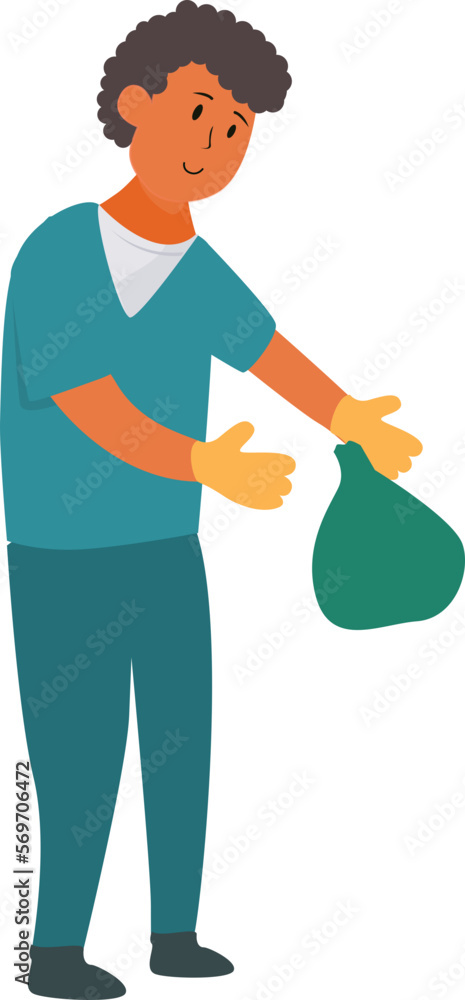 Obraz premium illustration of people taking out garbage