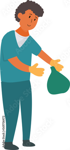 illustration of people taking out garbage