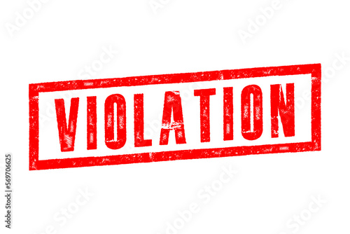 VIOLATION red stamp text on white. Rubber stamp.