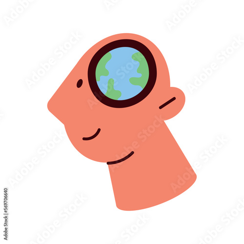 ecologist man thinking in earth