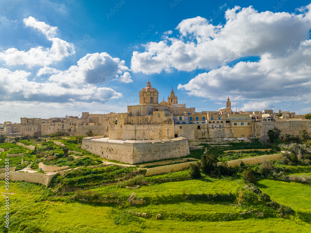 Fototapeta premium Old capital of Malta, Mdina city, main church