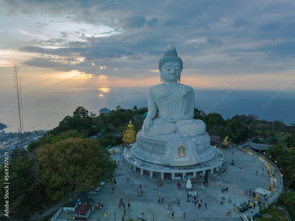aerial photography scenery blue sky and blue sea at Phuket big Buddha. .aerial view Phuket Big Buddha is one of the island most important and revered landmarks on Phuket island..blue sky and blue sea aerial photography scenery blue sky and blue sea at Phuket big Buddha. .aerial view Phuket Big Buddha is one of the island most important and revered landmarks on Phuket island..blue sky and blue sea
