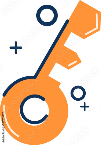 Key lock security icon